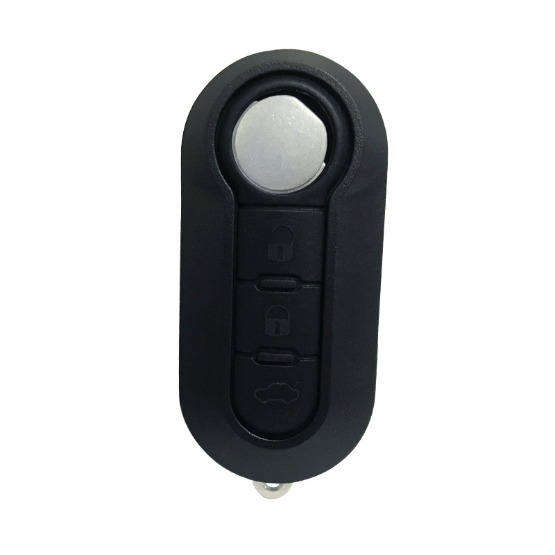 Are there advanced features on newer Fiat car keys, such as keyless entry and ignition, and how do they function?