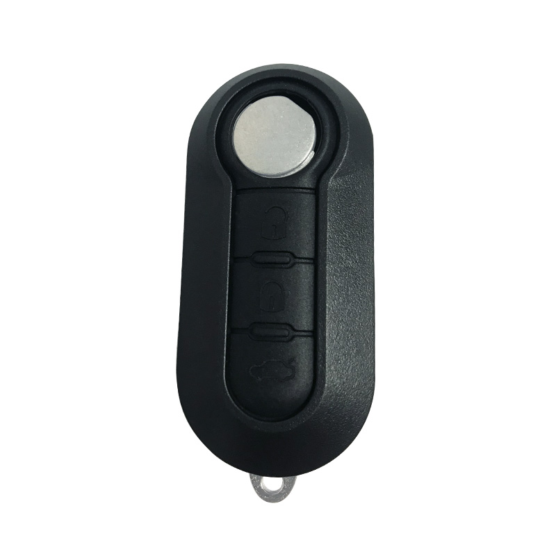 Are there advanced features on newer Fiat car keys, such as keyless entry and ignition, and how do they function?